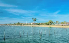 Pohled na Cap Ferret z mola Bélisaire